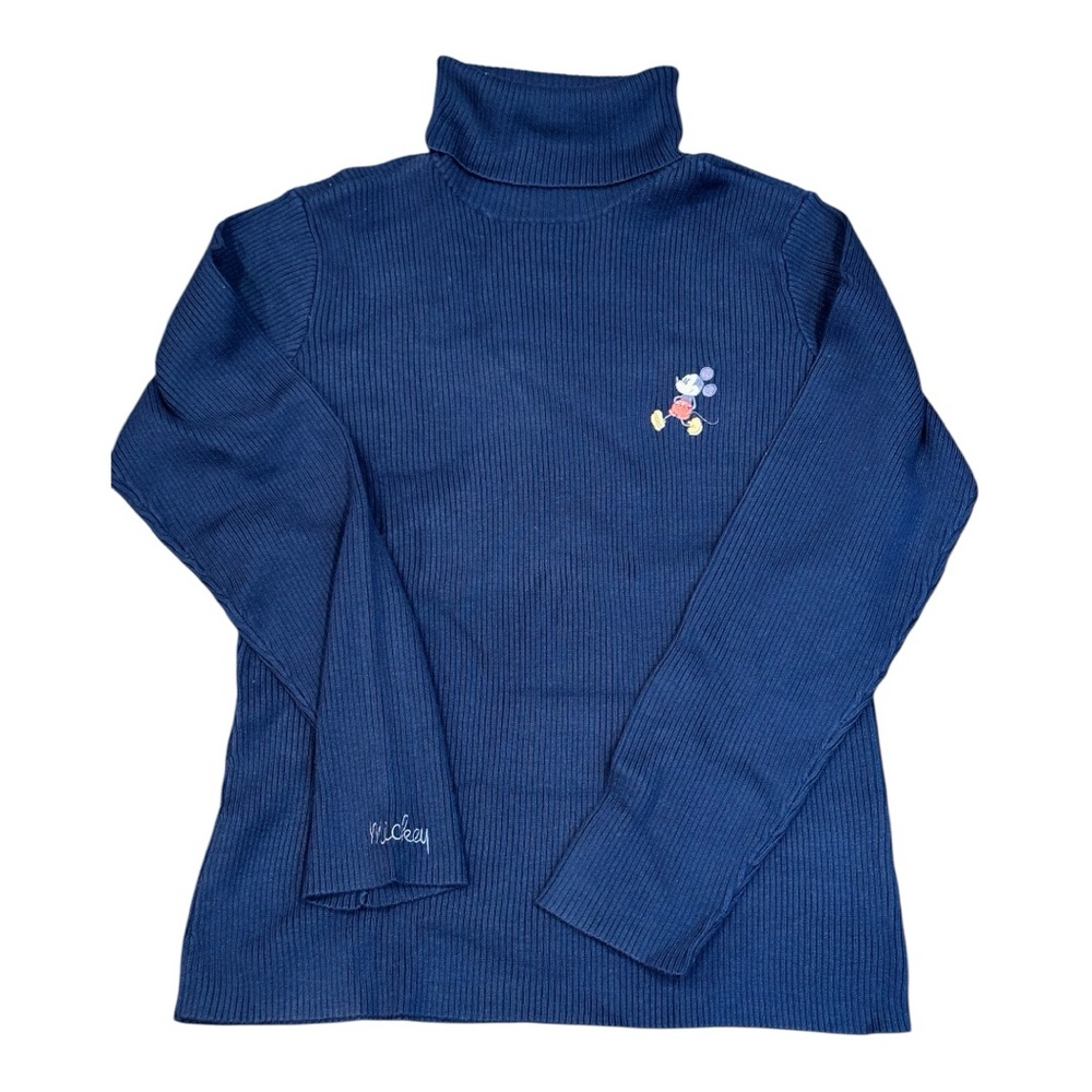 NWT Vintage Disney Mickey Mouse turtleneck sweater size Medium Navy color
